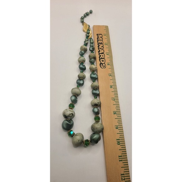 Mode Art Blue Green Enamel Bead Necklace - Picture 6 of 7